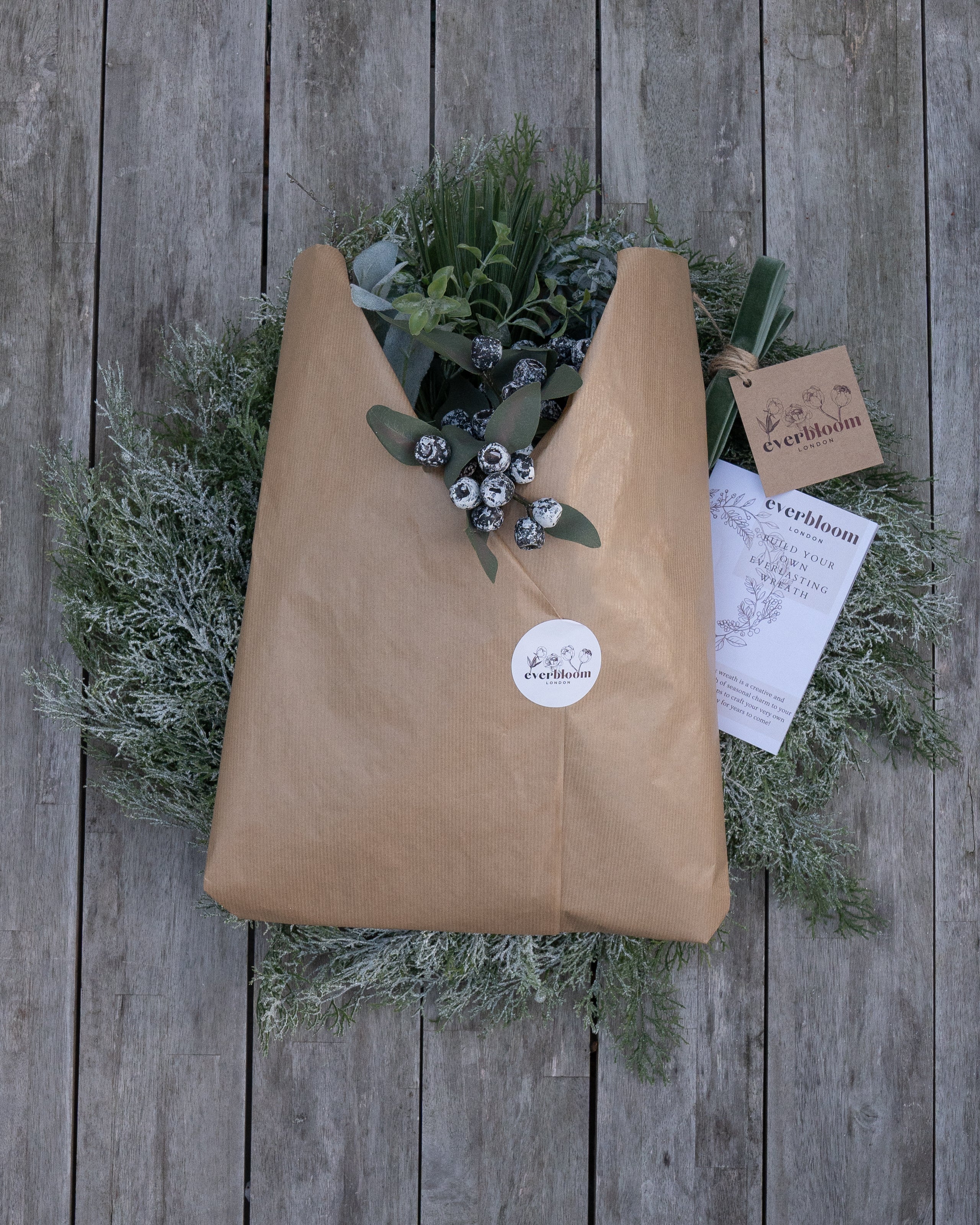 Winter Foliage Everlasting Wreath