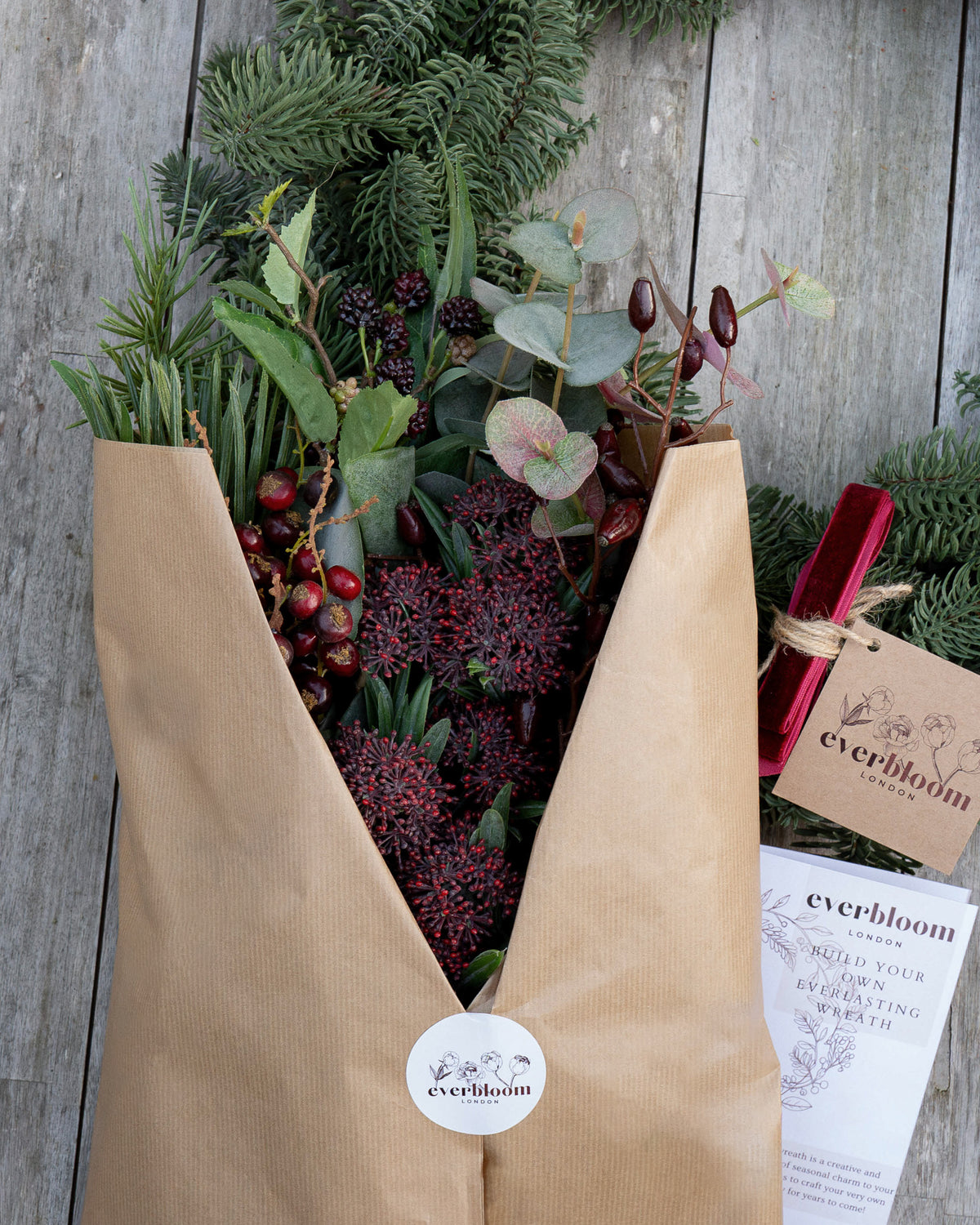 Burgundy Berry Everlasting Wreath