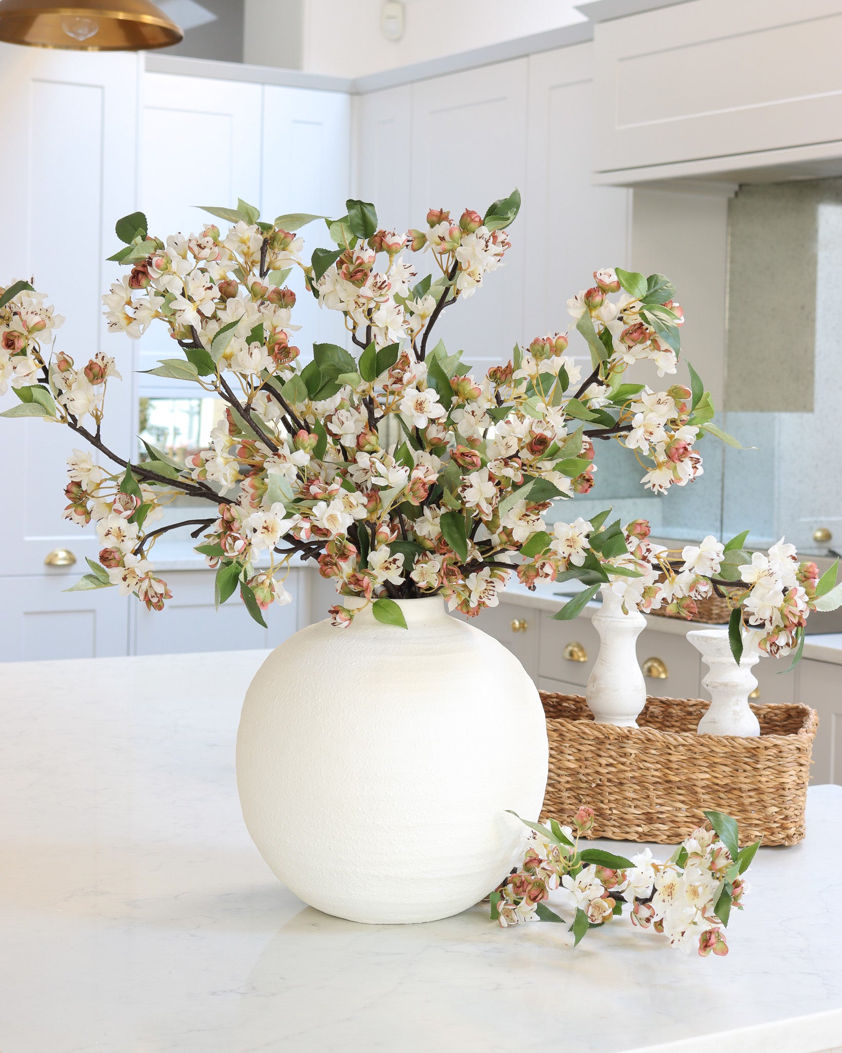 Round White Ceramic Vase