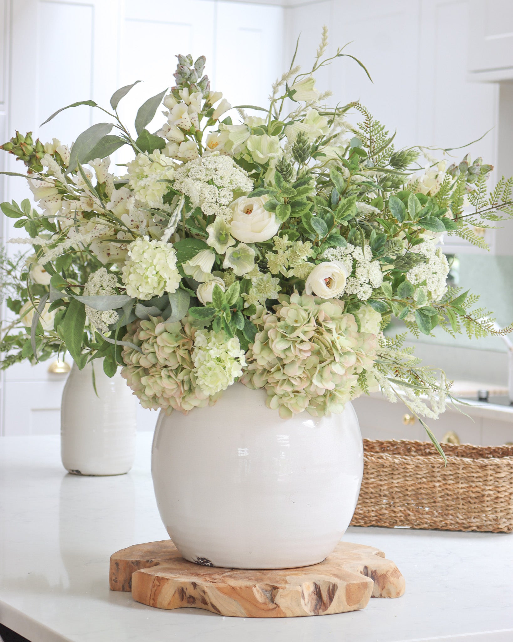 White Glazed Globe Vase