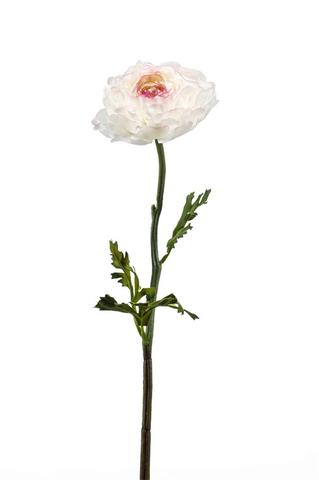Artificial Cream and pink ranunculus stem
