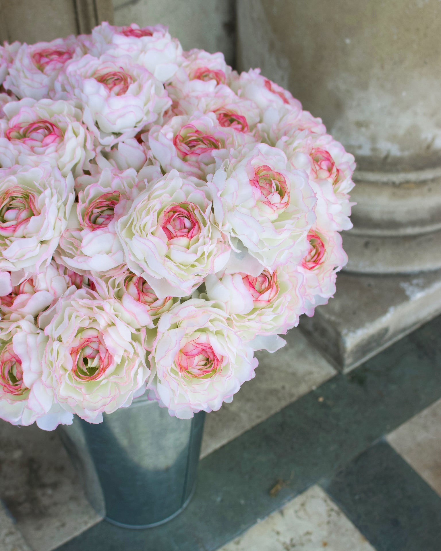 Cream & Pink Ranunculus