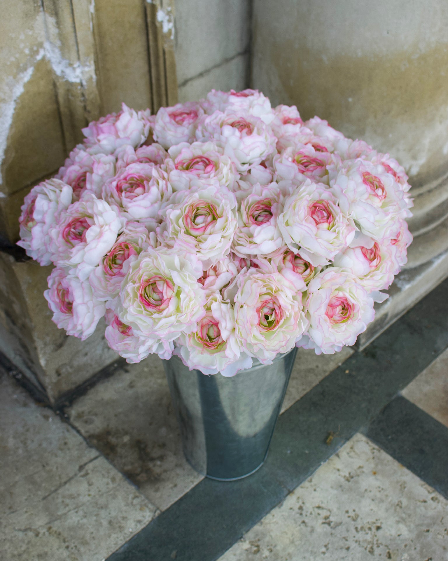 Cream & Pink Ranunculus