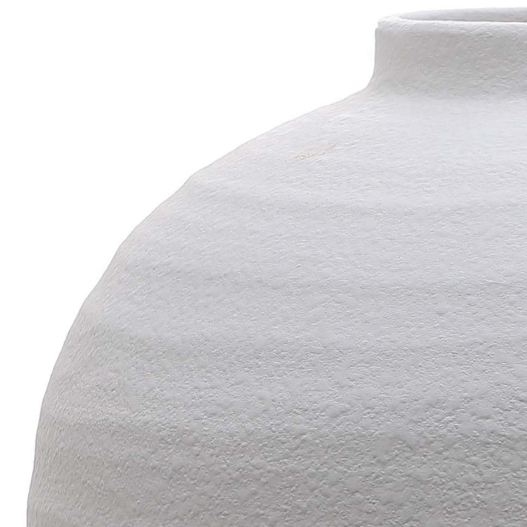 Round White Ceramic Vase
