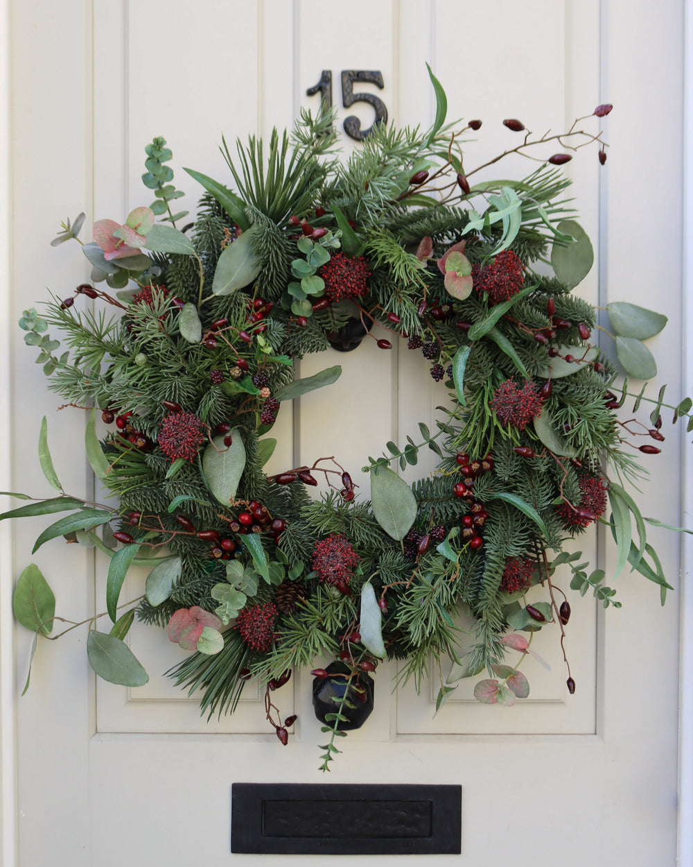 Burgundy Berry Wreath - Everlasting Wreath | Everbloom London