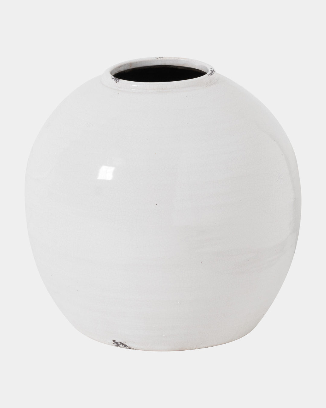 White Glazed Globe Vase