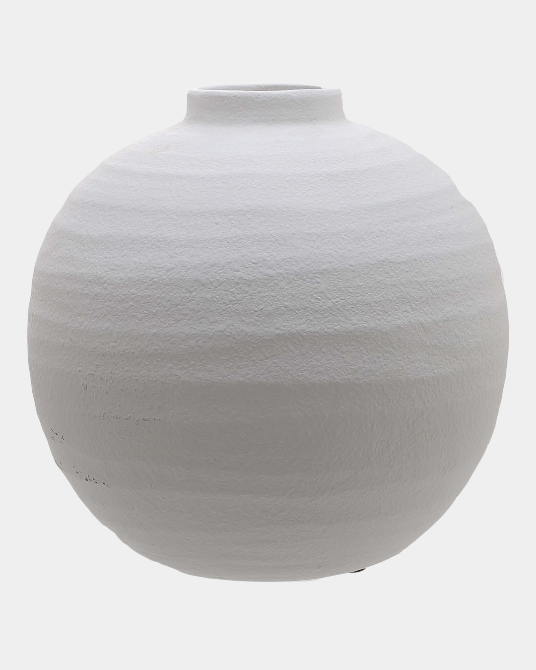 Round White Ceramic Vase